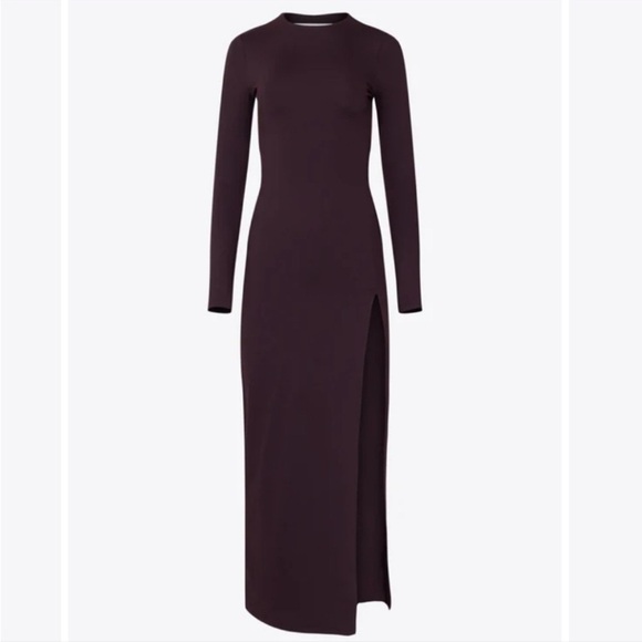 Zara Red Maxi Sheath Dress with Long Cuffed Sleeves and Mock Neck - Picture 1 of 7